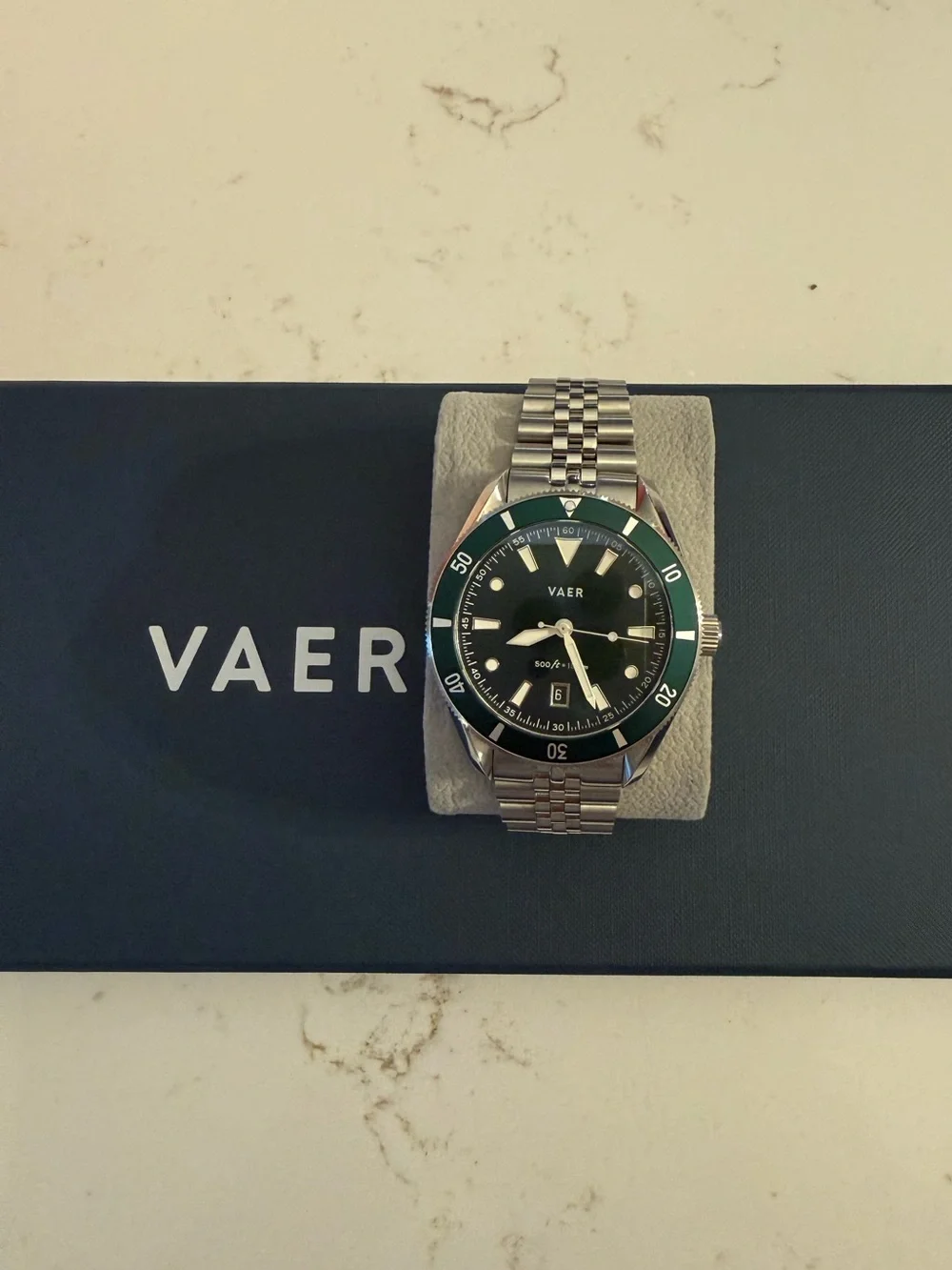 Vaer DS2 Meridian Green 42mm Dive Watch w/ Extra Strap & Box